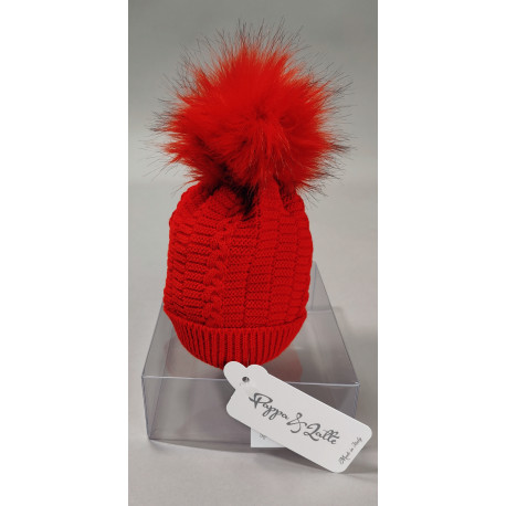 CAPPELLINO MISTO LANA LINKS-TRECCE 1POM